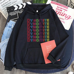 Unisex Kpop Dynamite Print Loose Hoodie