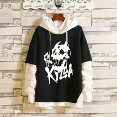 Cool Men's JOJO Graphic Fake Two Piece Hoodie