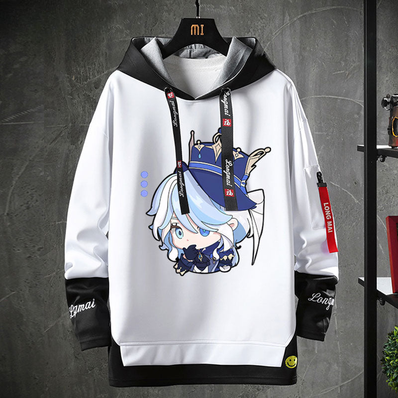 Unisex Game Furina Fake Two-piece Hoodie