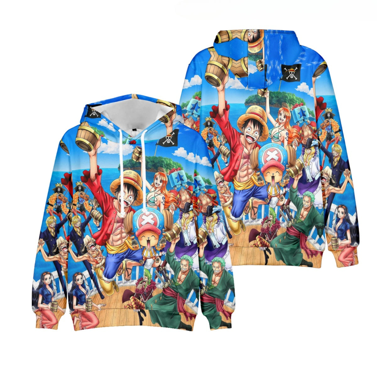 Trendy Anime 3d Print Loose Hoodie