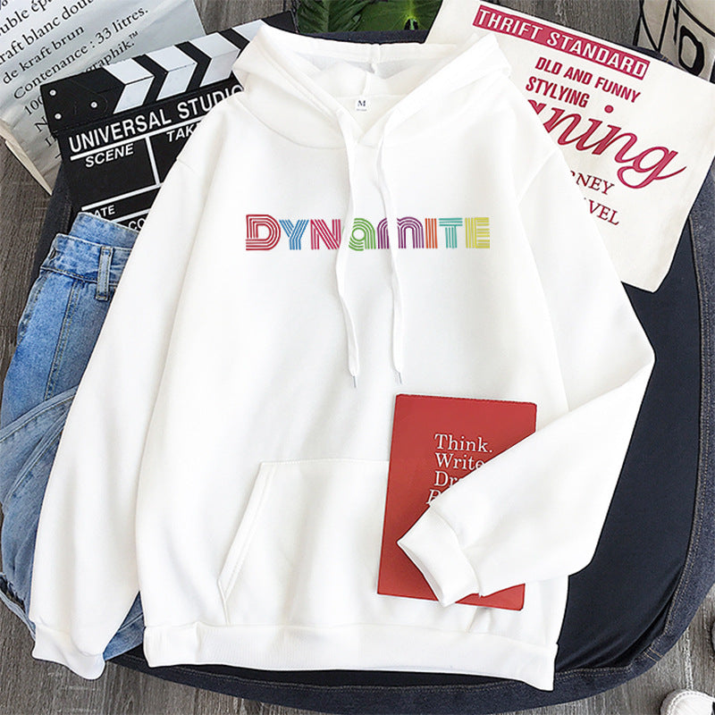 Unisex Kpop Dynamite Print Loose Hoodie