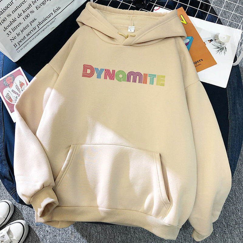 Unisex Kpop Dynamite Print Loose Hoodie