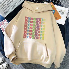 Unisex Kpop Dynamite Print Loose Hoodie