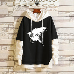 Trendy Karasuno High Fake Two Piece Casual Hoodie