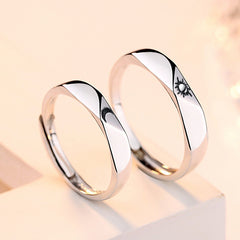 Sun and Moon Silver Couple Ring