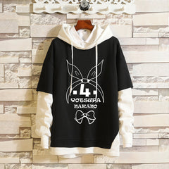 Casual Anime Nakano Fake Two-piece Loose Hoodie