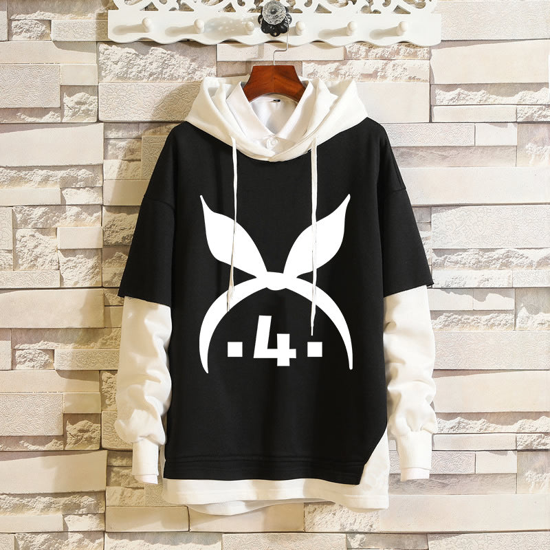 Casual Anime Nakano Fake Two-piece Loose Hoodie