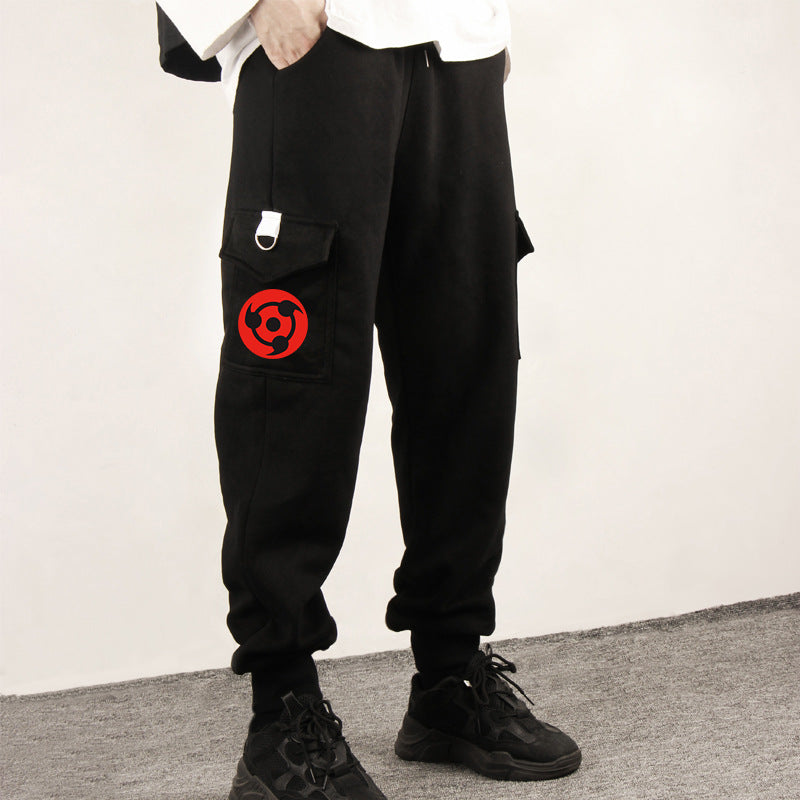 Trendy Men's Anime Sasuke Casual Trousers