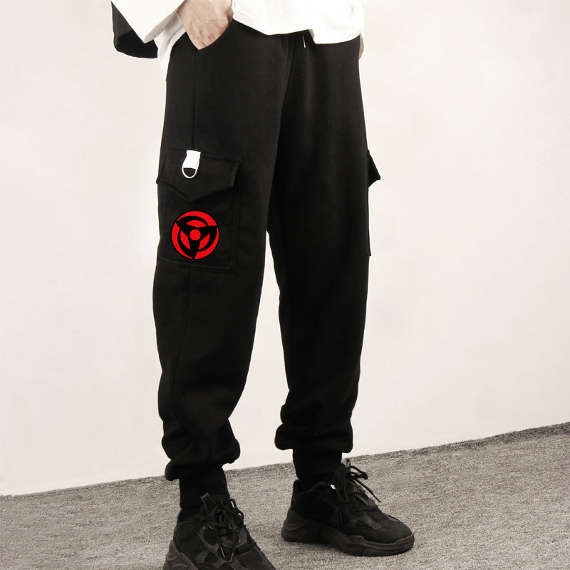 Trendy Men's Anime Sasuke Casual Trousers