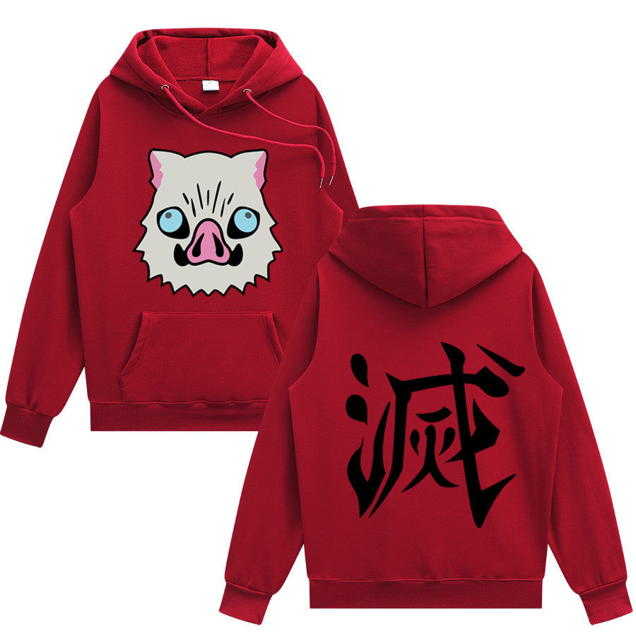 Men's Anime Letter Graphic Print Loose Hoodie