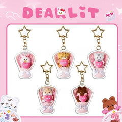 DEARLIT 2nd Anniversary Bouquet Keychain Set