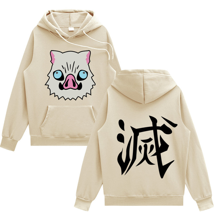 Men's Anime Letter Graphic Print Loose Hoodie