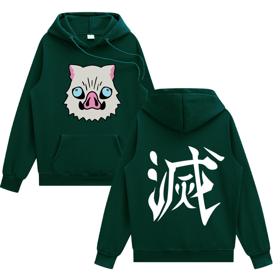 Men's Anime Letter Graphic Print Loose Hoodie