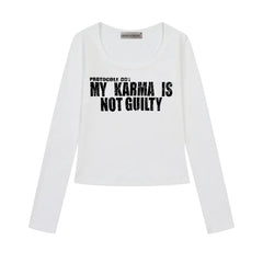 SUI Same Letter-printed Long-sleeved T-shirt