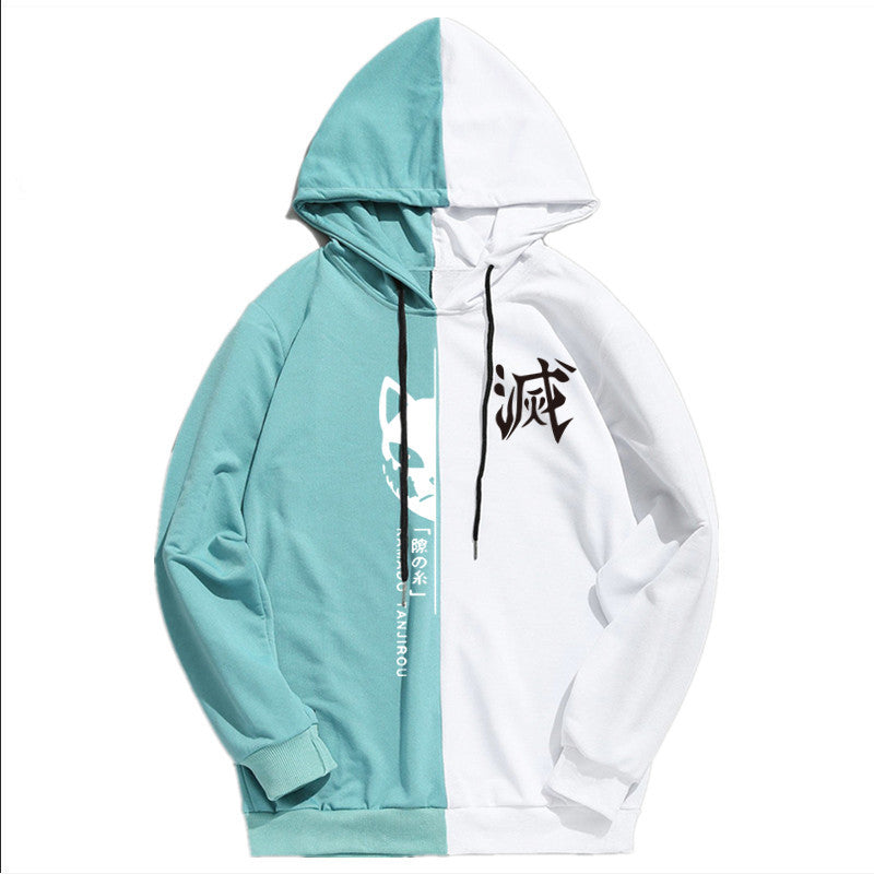 Unisex Anime Logo Color Block Hoodie