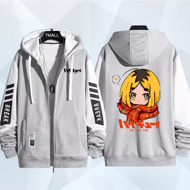 Unisex Hinata Anime Zipper Thin Coat