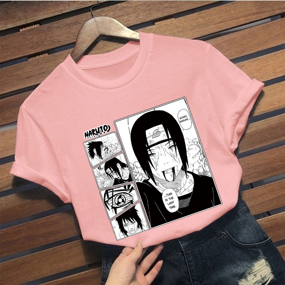 Unisex Anime Pattern Short Sleeve Loose T-Shirt