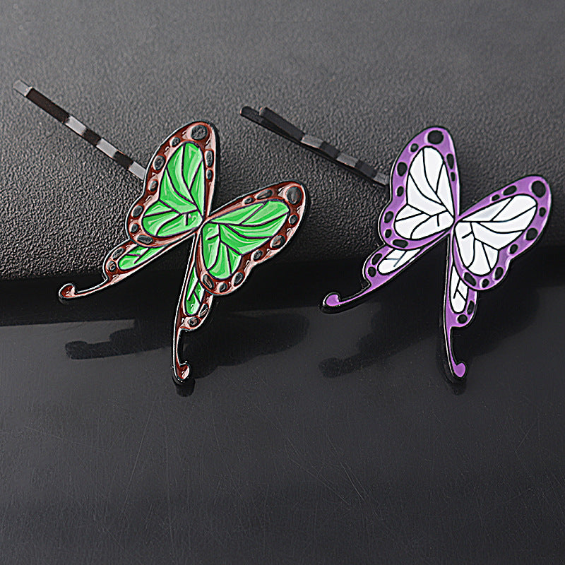 Butterfly Anime Keychain Hairpin Pendant A Pair