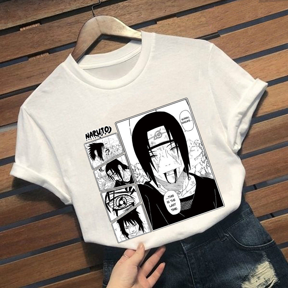 Unisex Anime Pattern Short Sleeve Loose T-Shirt