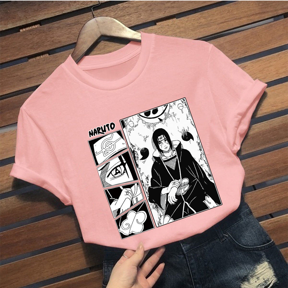 Unisex Anime Pattern Short Sleeve Loose T-Shirt