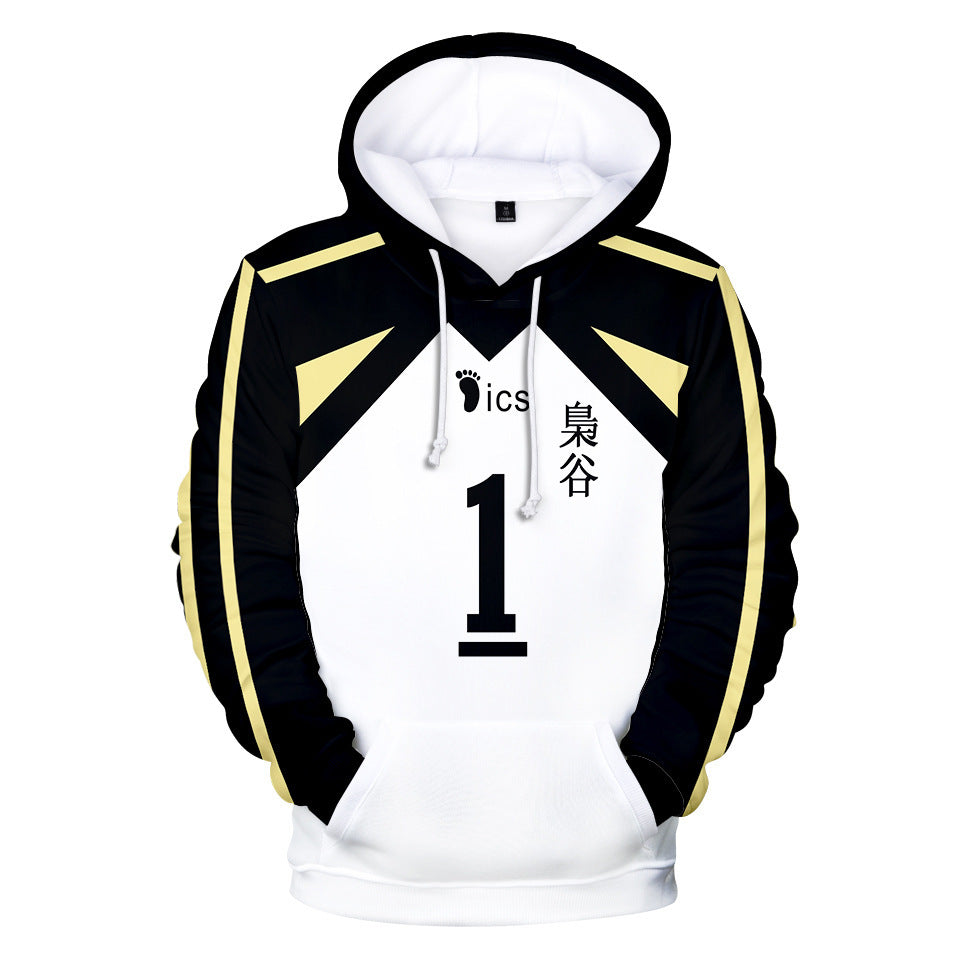 Unisex Fukurōdani Volleyball 3D Print Cosplay Pullover Hoodie