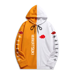 Unisxe Anime Printed Loose Color Block Hoodie