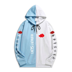 Unisxe Anime Printed Loose Color Block Hoodie