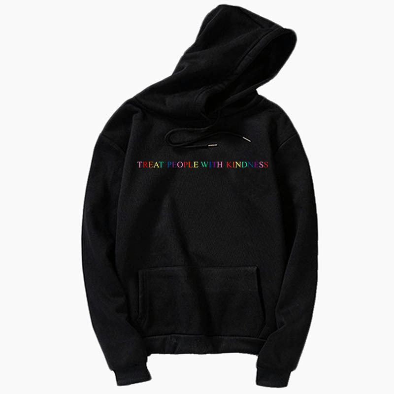 Harry Treat People with Kindness Letter Print Hoodie