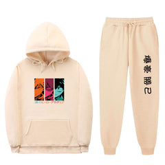 Trendy Anime Unisex Boku Casual Hoodie Pants Set