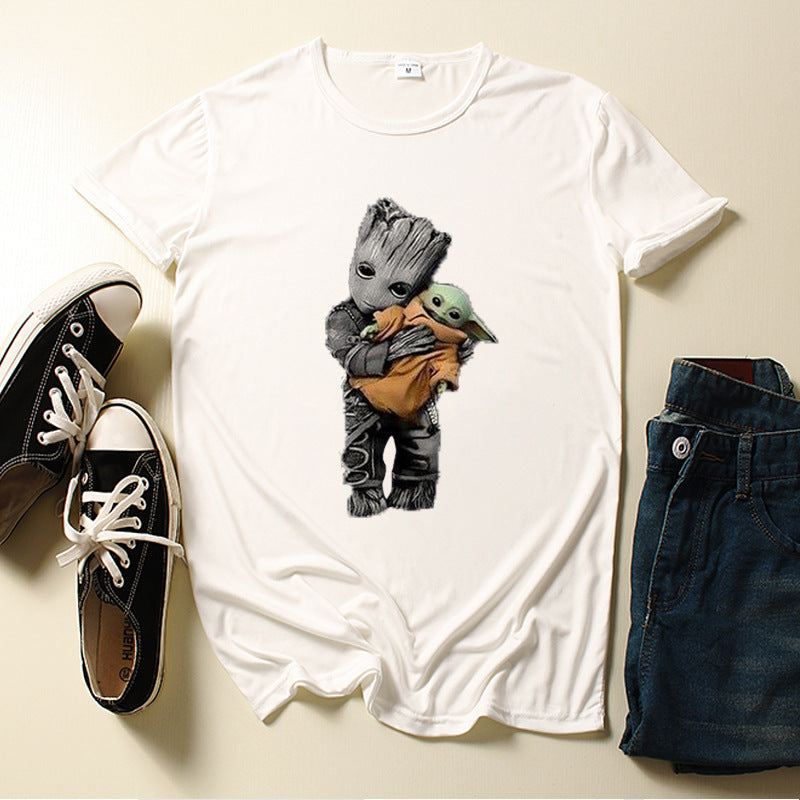 Casual Unisex Groot Printed Loose T-shirt