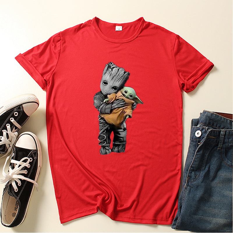 Casual Unisex Groot Printed Loose T-shirt