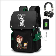 Casual Anime Tanjiro Printed Black Backpack