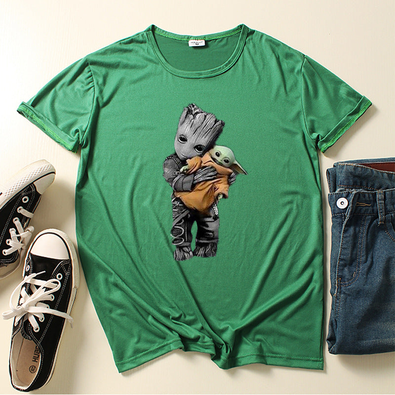 Casual Unisex Groot Printed Loose T-shirt