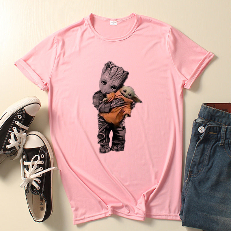 Casual Unisex Groot Printed Loose T-shirt