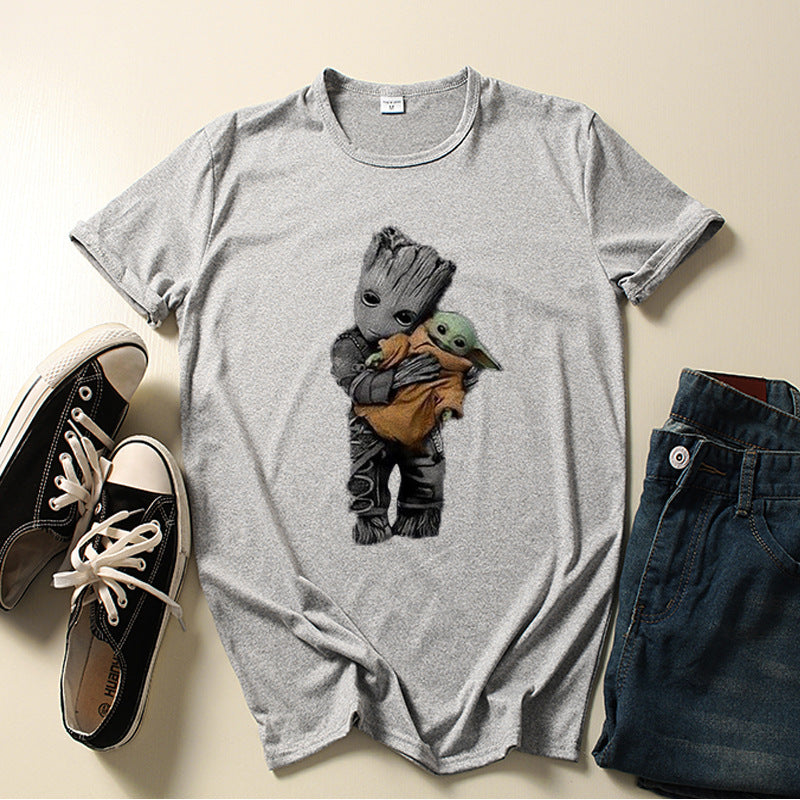 Casual Unisex Groot Printed Loose T-shirt