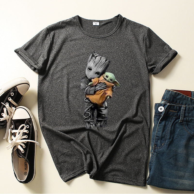 Casual Unisex Groot Printed Loose T-shirt