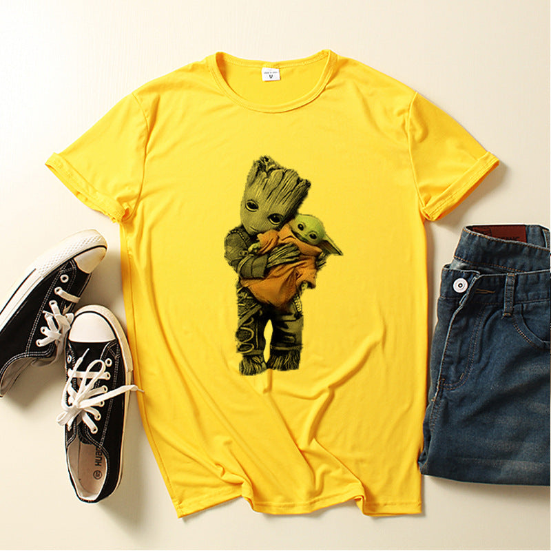 Casual Unisex Groot Printed Loose T-shirt