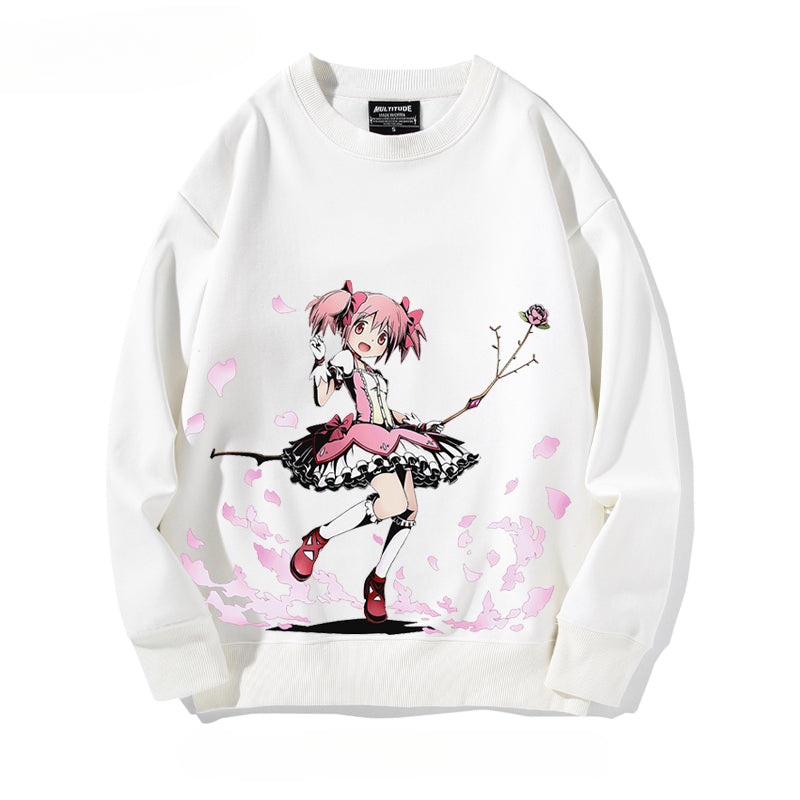Casual Cute Girls Crew Neck Sweatshirt