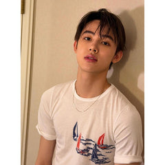 SEONGHYEON Same White Graphic Slim T-shirt