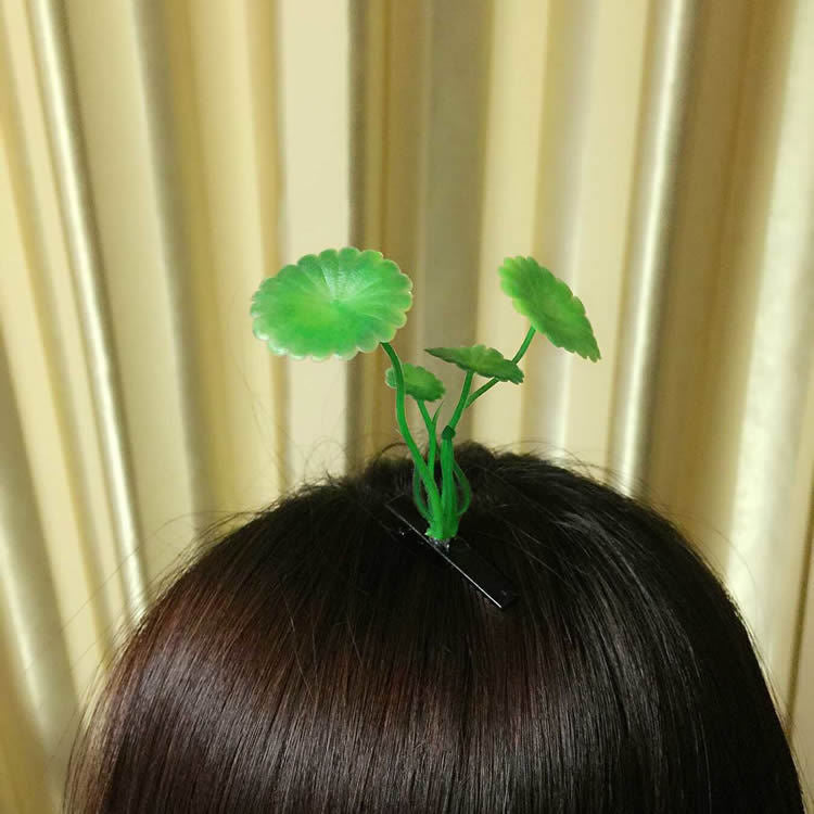 8PCS GREEN LEAF HAIR CLIPS