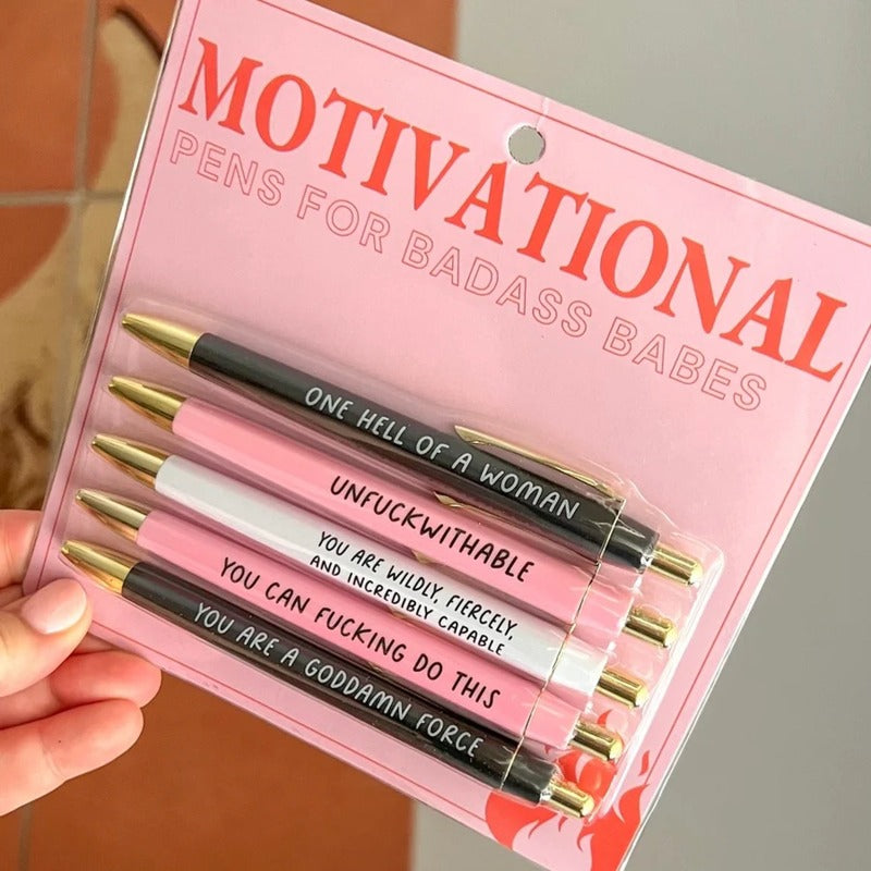 Motivational Encouraging 5 Ballpoint Pen Set