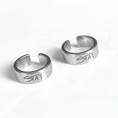 Chic Kpop Stay Letter Open Ring