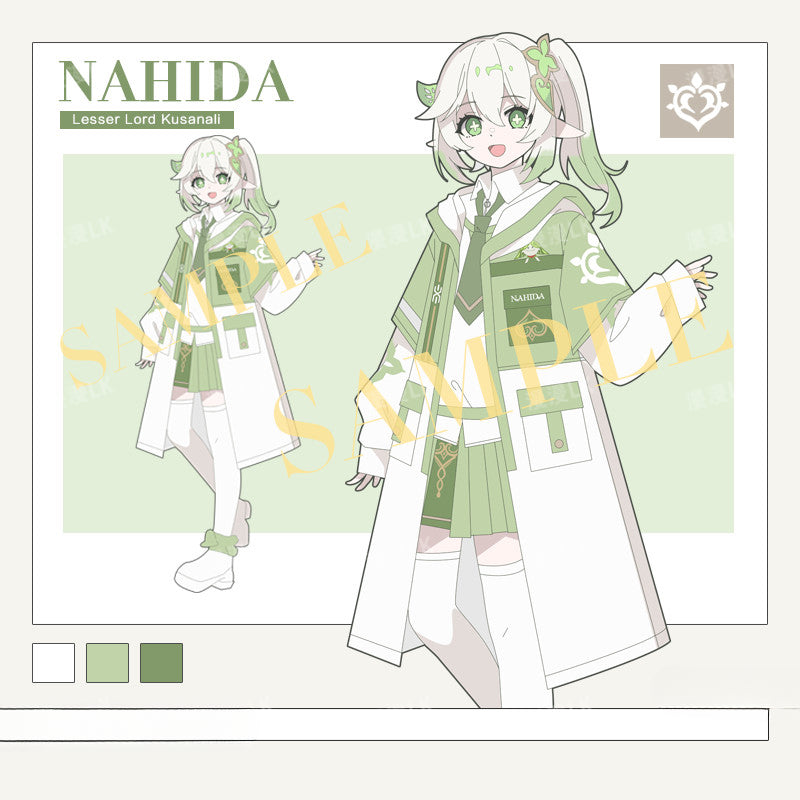 Casual Game Nahida Cosplay Coat Skirt Set