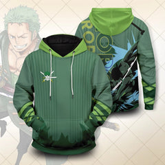 Unisex Zoro 3d Print Cosplay Pullover Hoodie