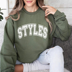 Casual Styles Letter Print Crew Neck Sweatshirt