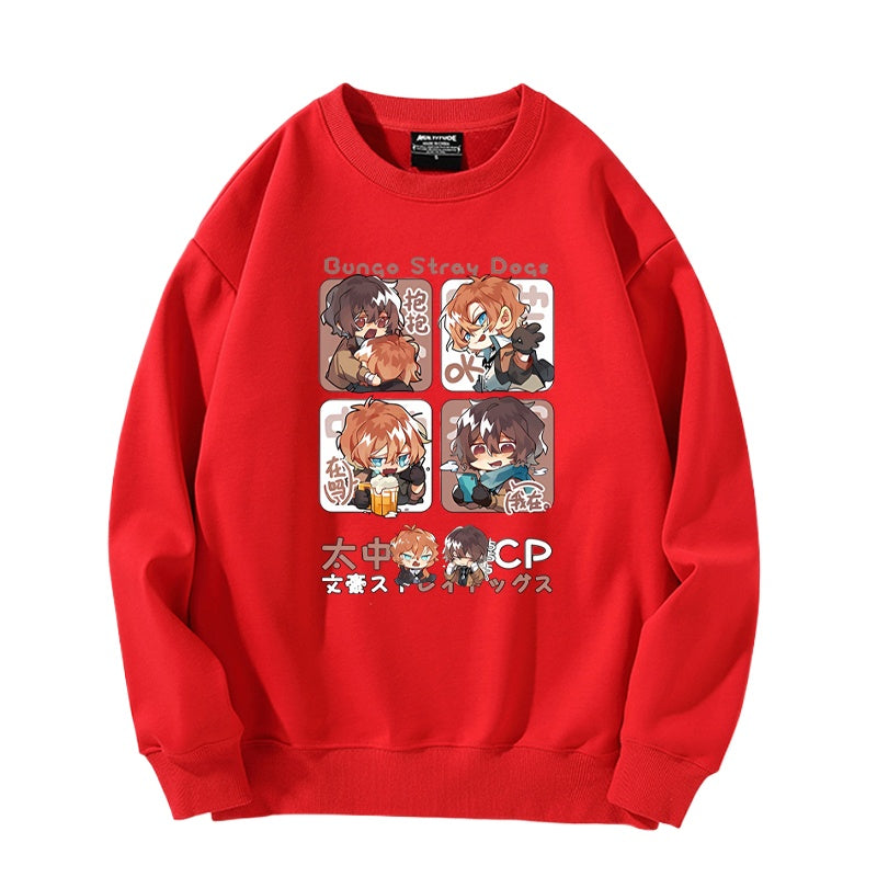 Casual Anime Dazai Graphic Loose Sweatshirt