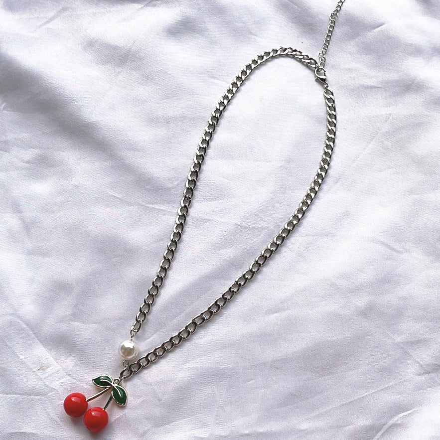 Kpop Style Cute Cherry Necklace