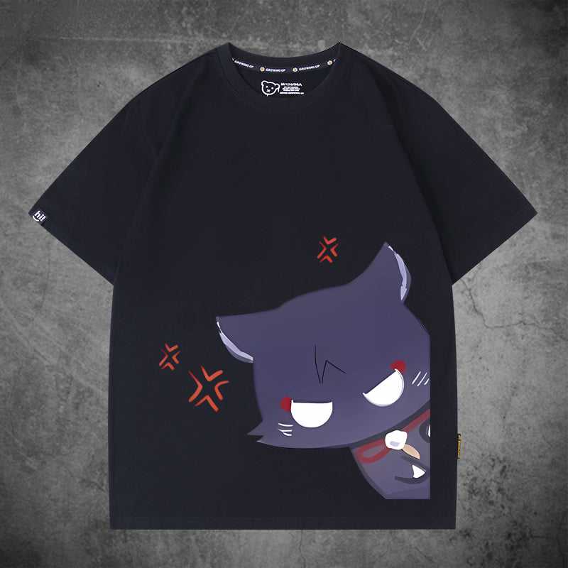 Unisex Game Cat Cotton Short-sleeved T-shirt