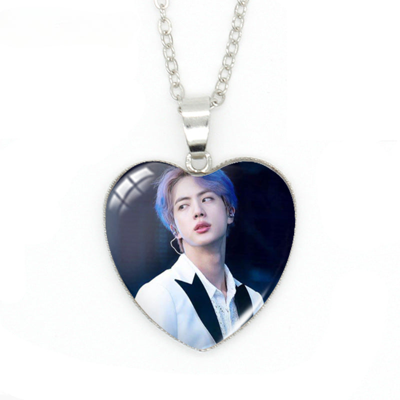 Chic Kpop Heart-shaped Gem Necklace