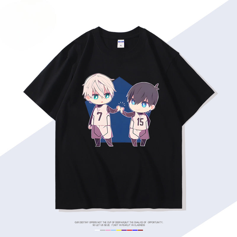 Casual Anime Logo Print Short-sleeved T-shirt